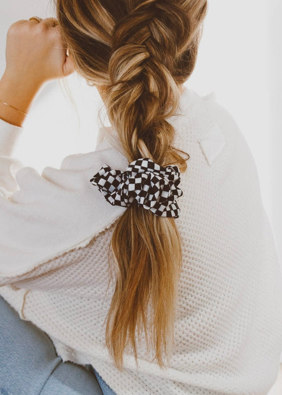 Checkerboard Oversized Scrunchie