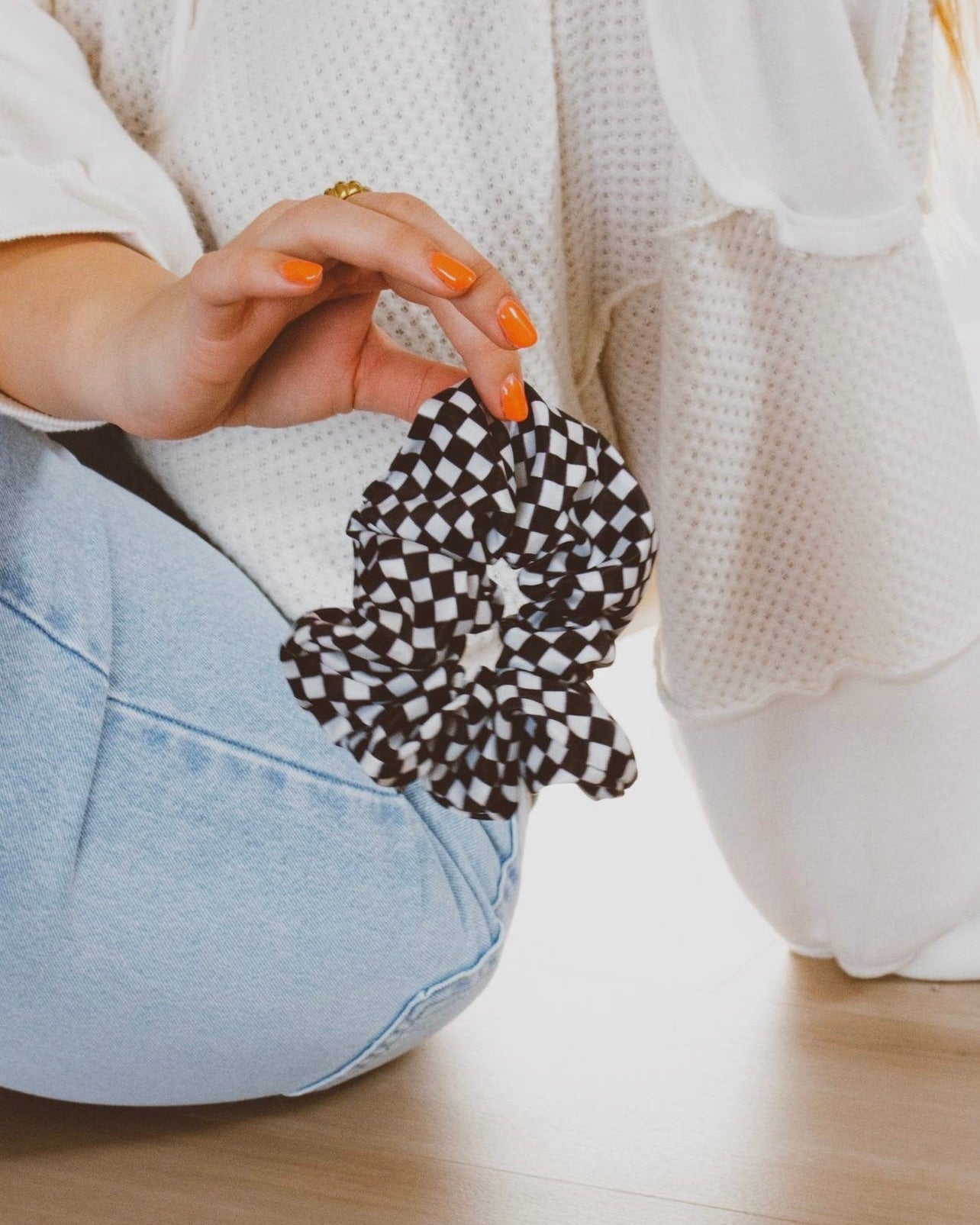 Checkerboard Oversized Scrunchie