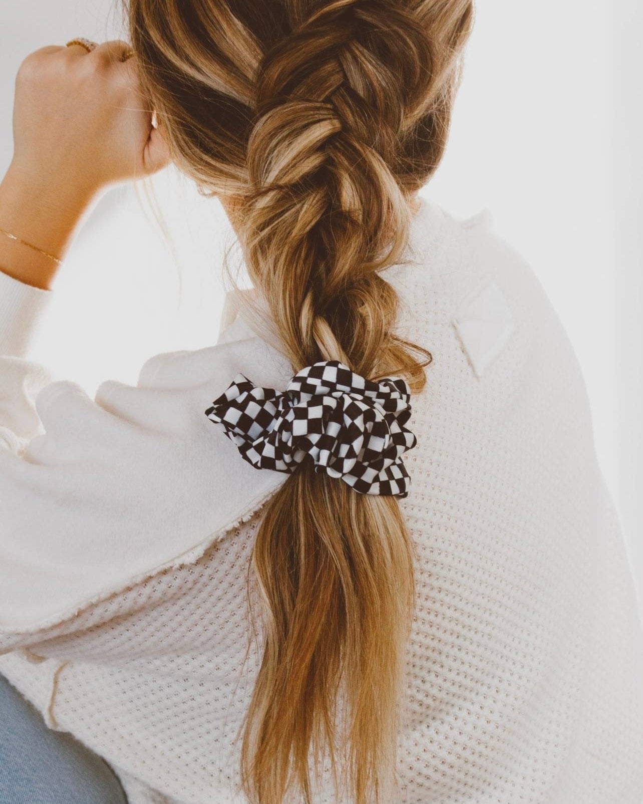 Checkerboard Oversized Scrunchie