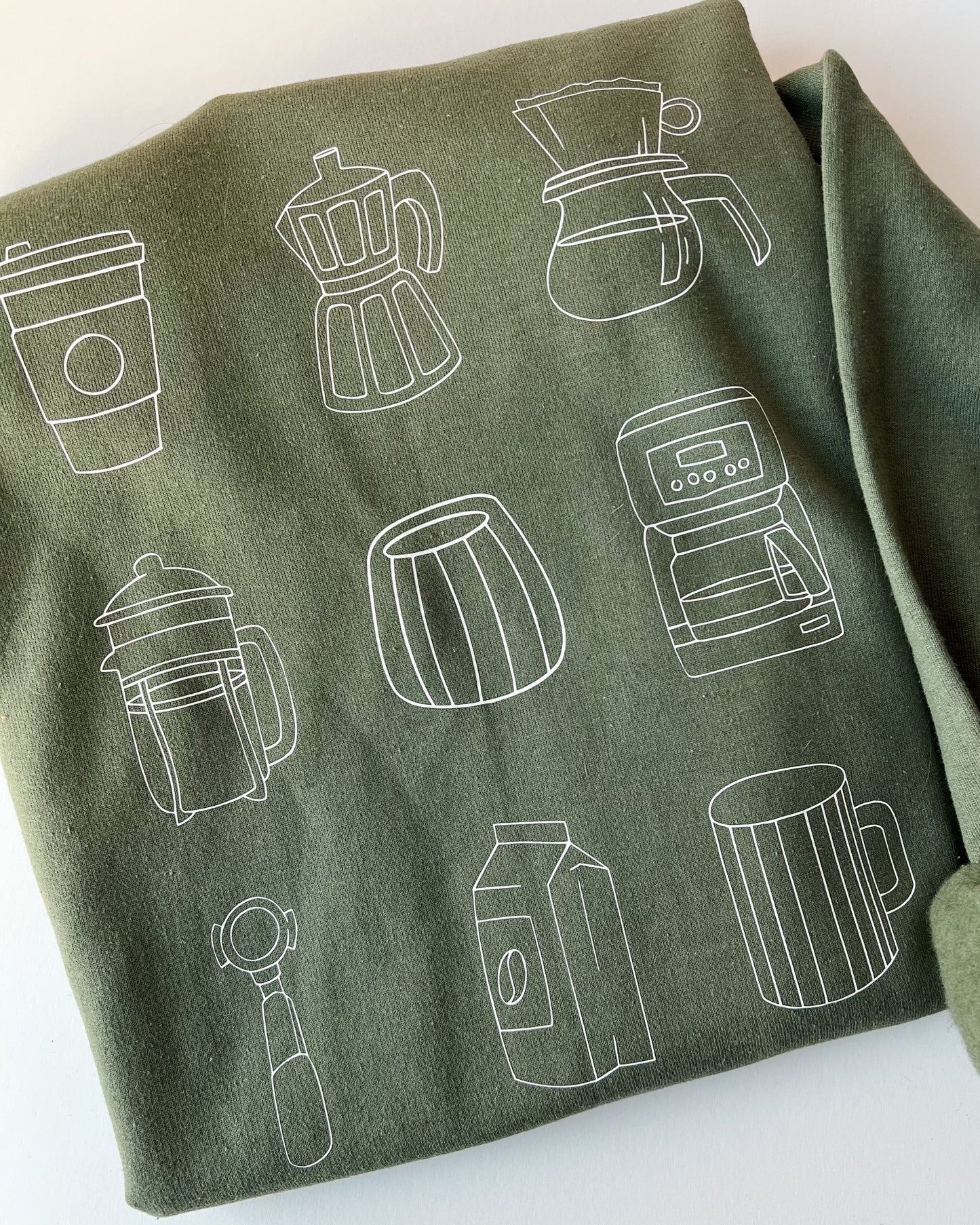 All Things Coffee Crewneck - Military Green