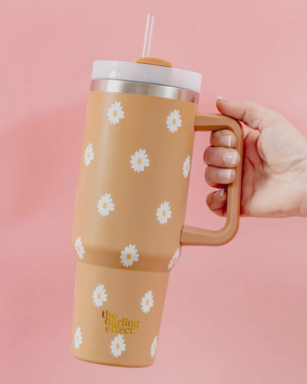 Take Me Everywhere Tumbler — Dancing Daisy Sandstone