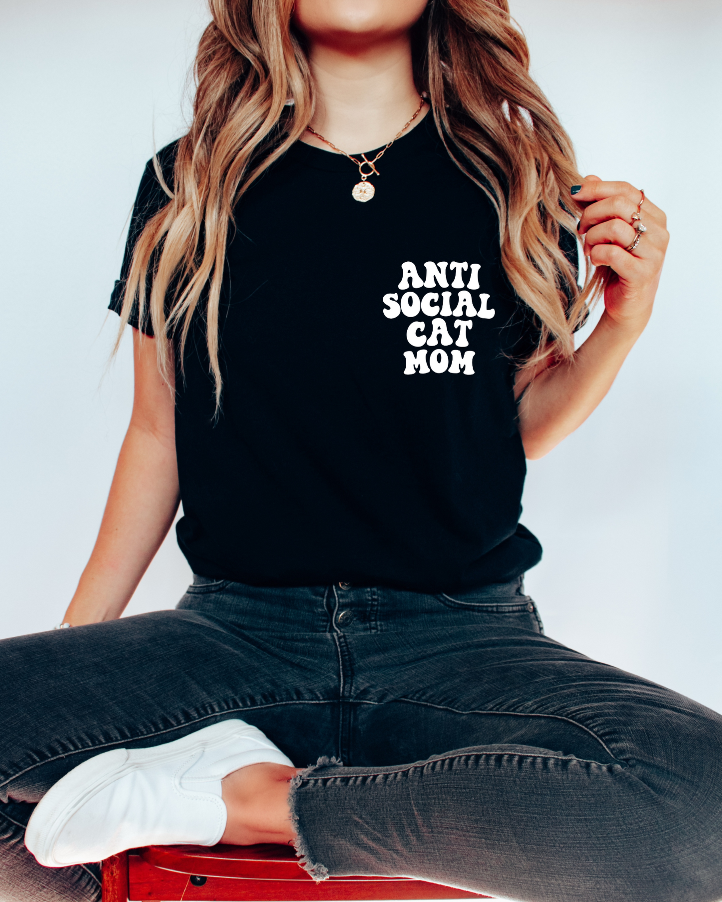 Anti Social Cat Mom Graphic Tee