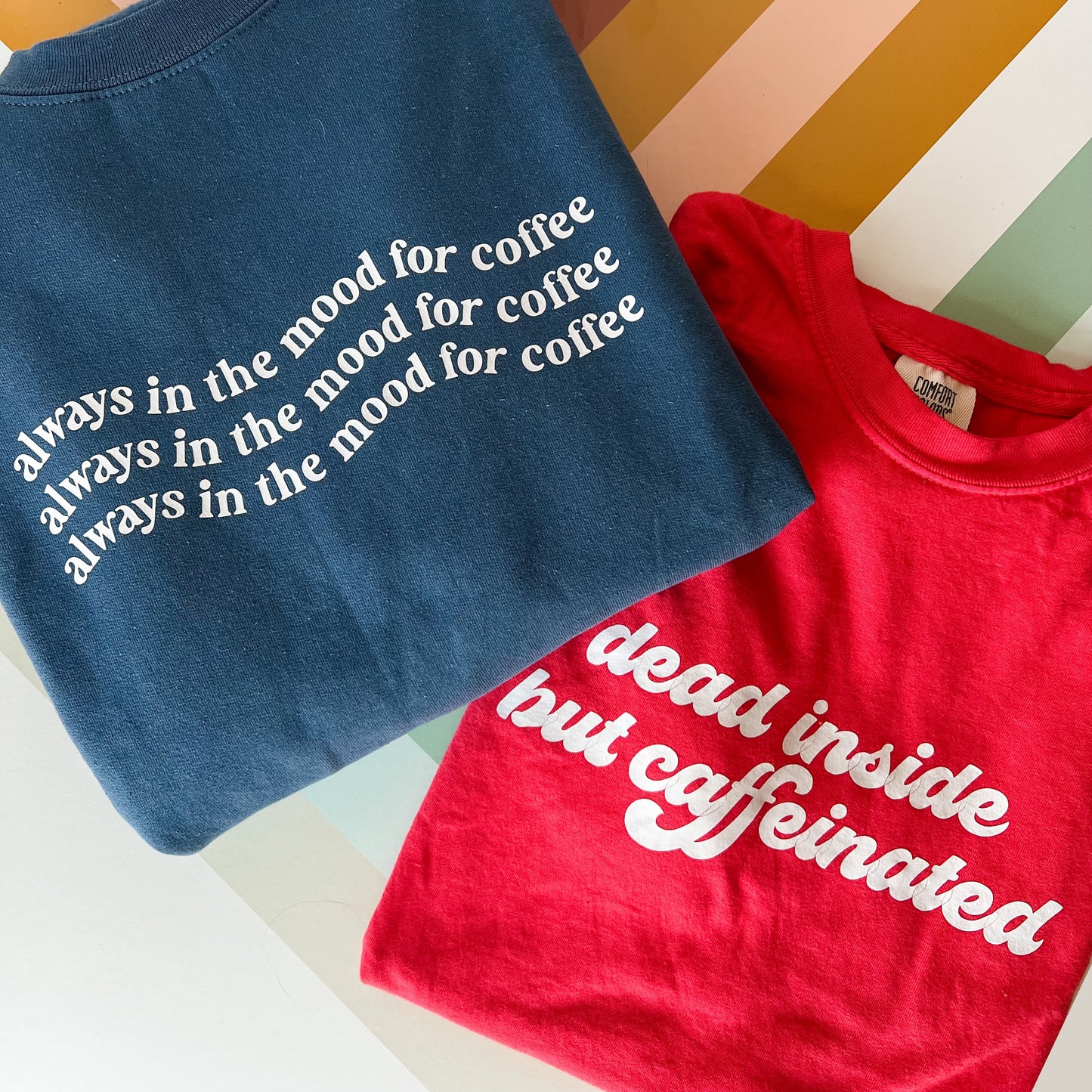 Dead Inside But Caffeinated Graphic Tee - Paprika