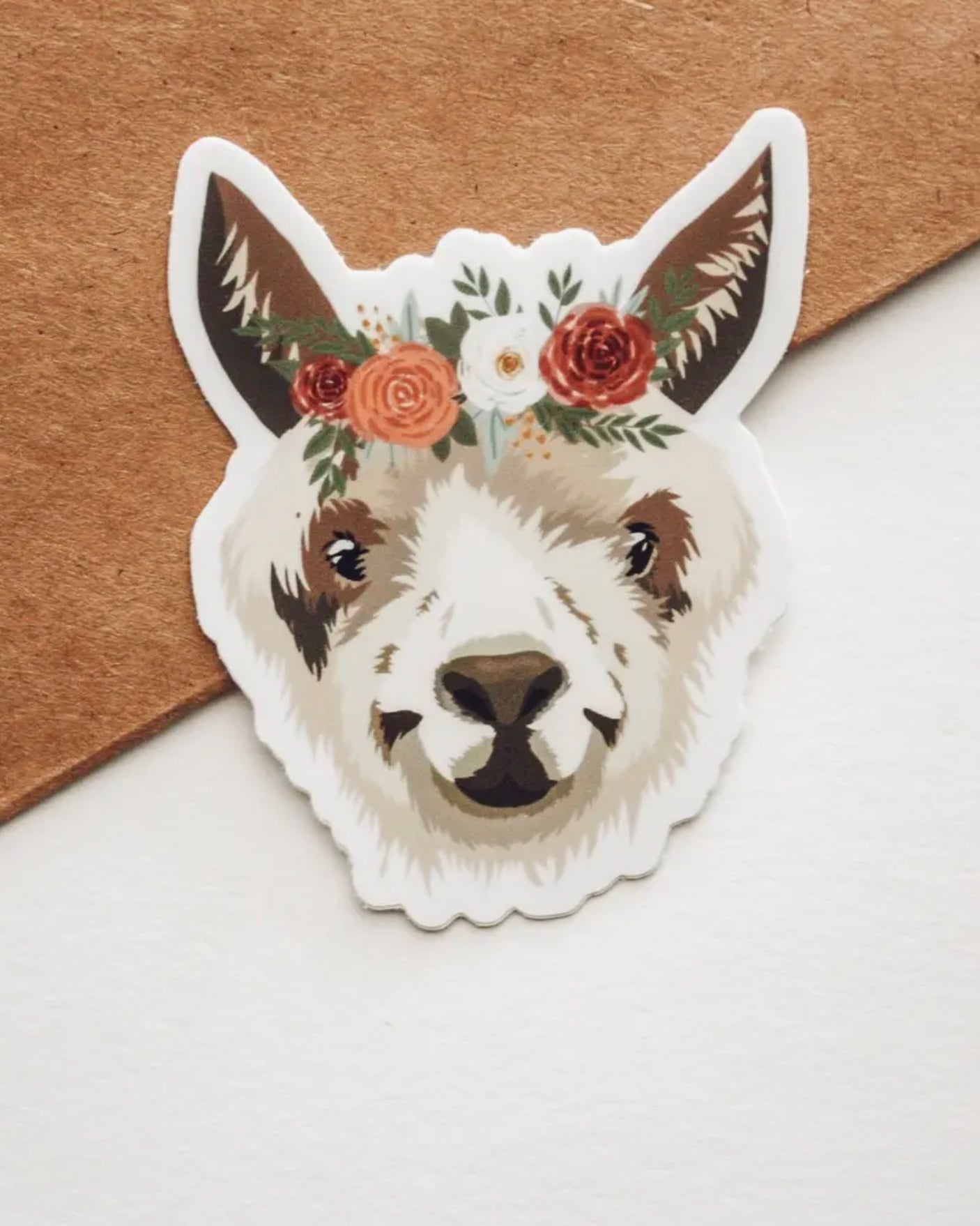 Llama Floral Crown Sticker