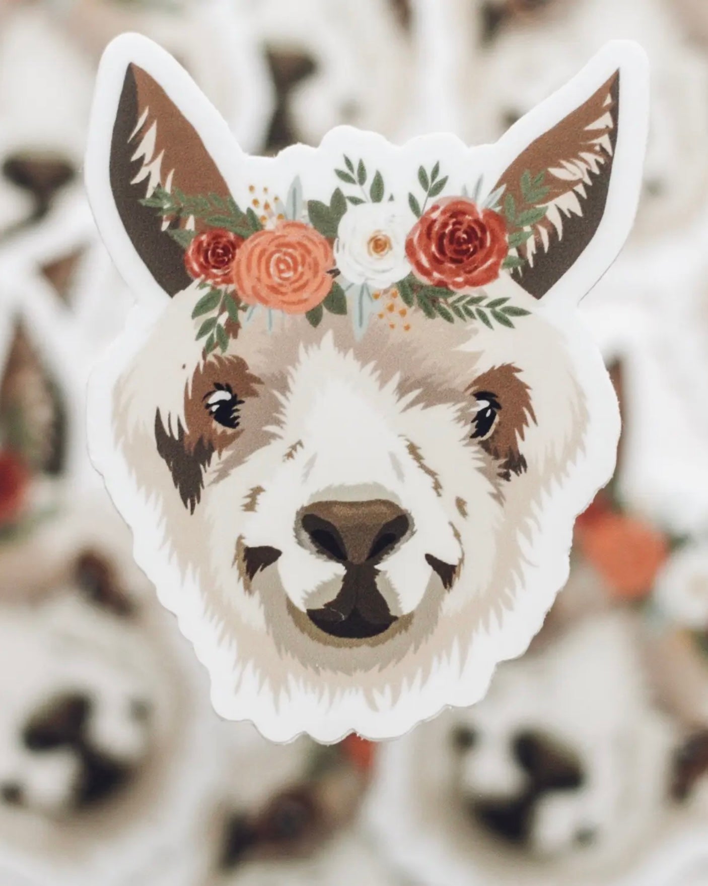 Llama Floral Crown Sticker