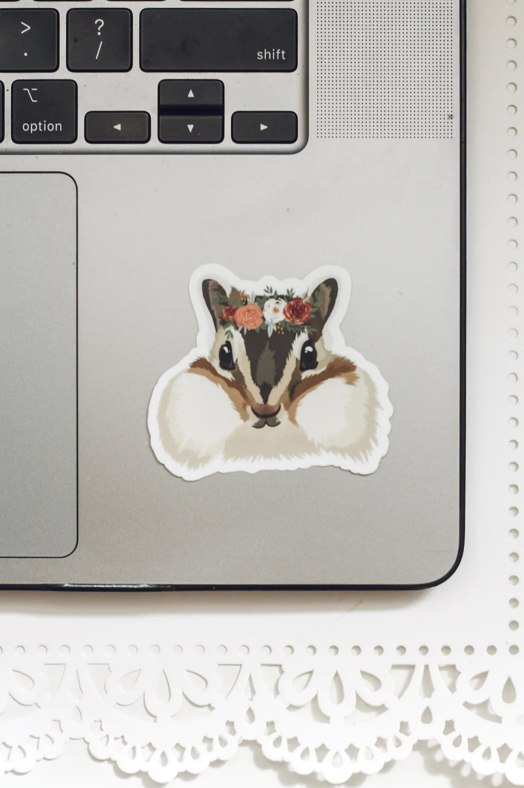 Chipmunk Floral Crown Sticker