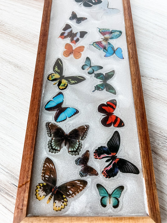 Butterfly Rectangular Resin Tray