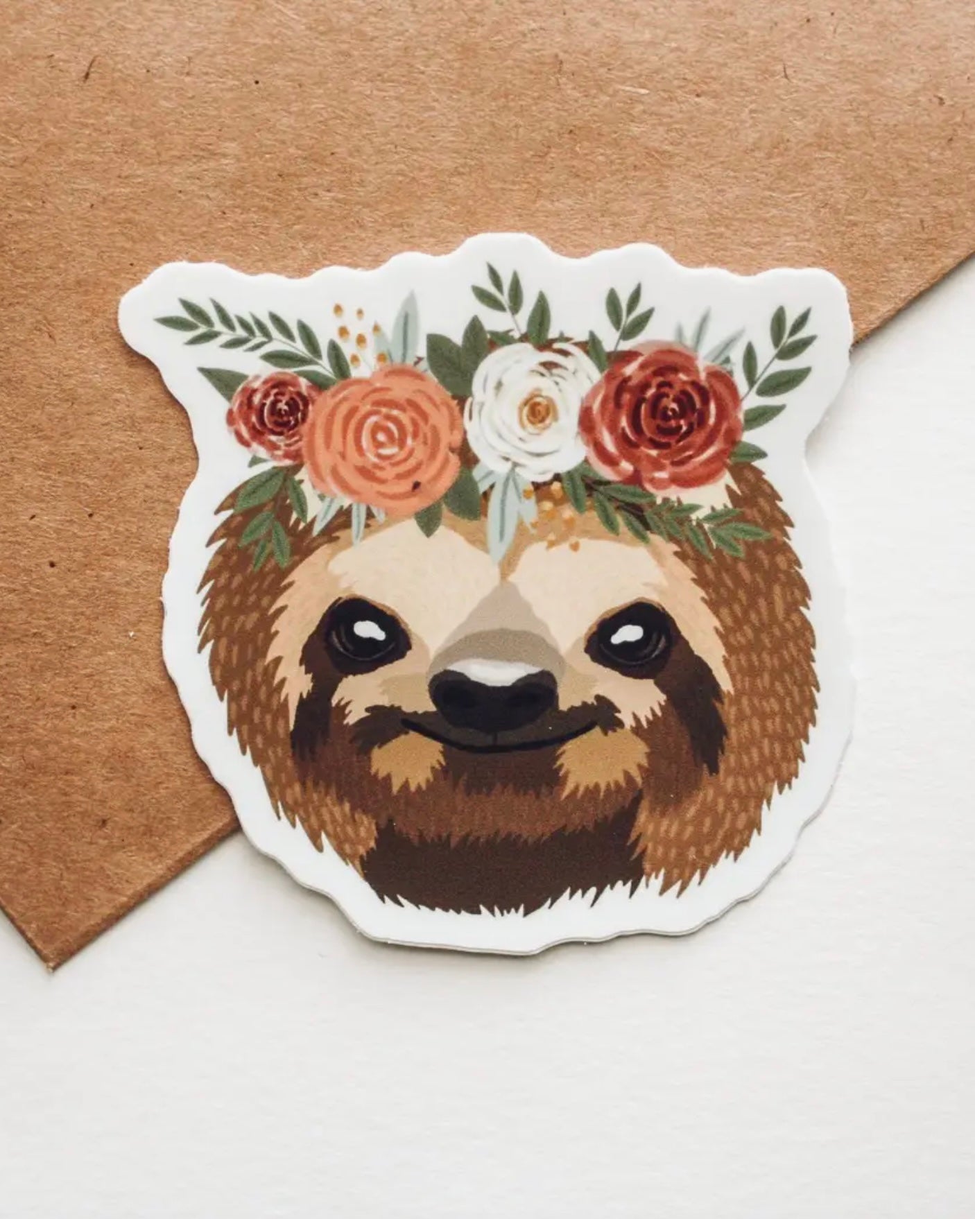 Sloth Floral Crown Sticker