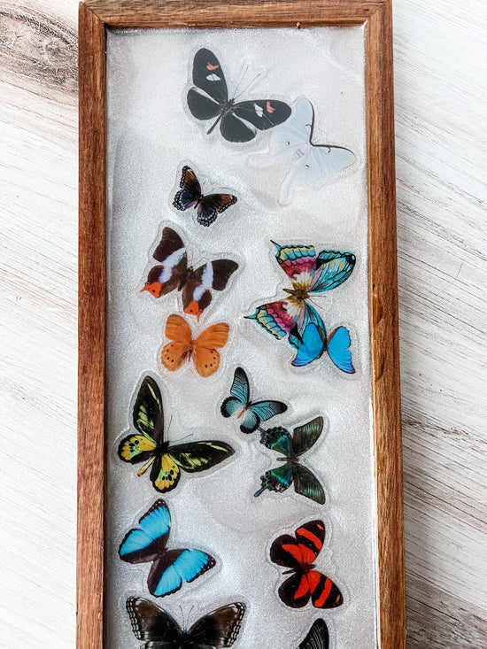 Butterfly Rectangular Resin Tray