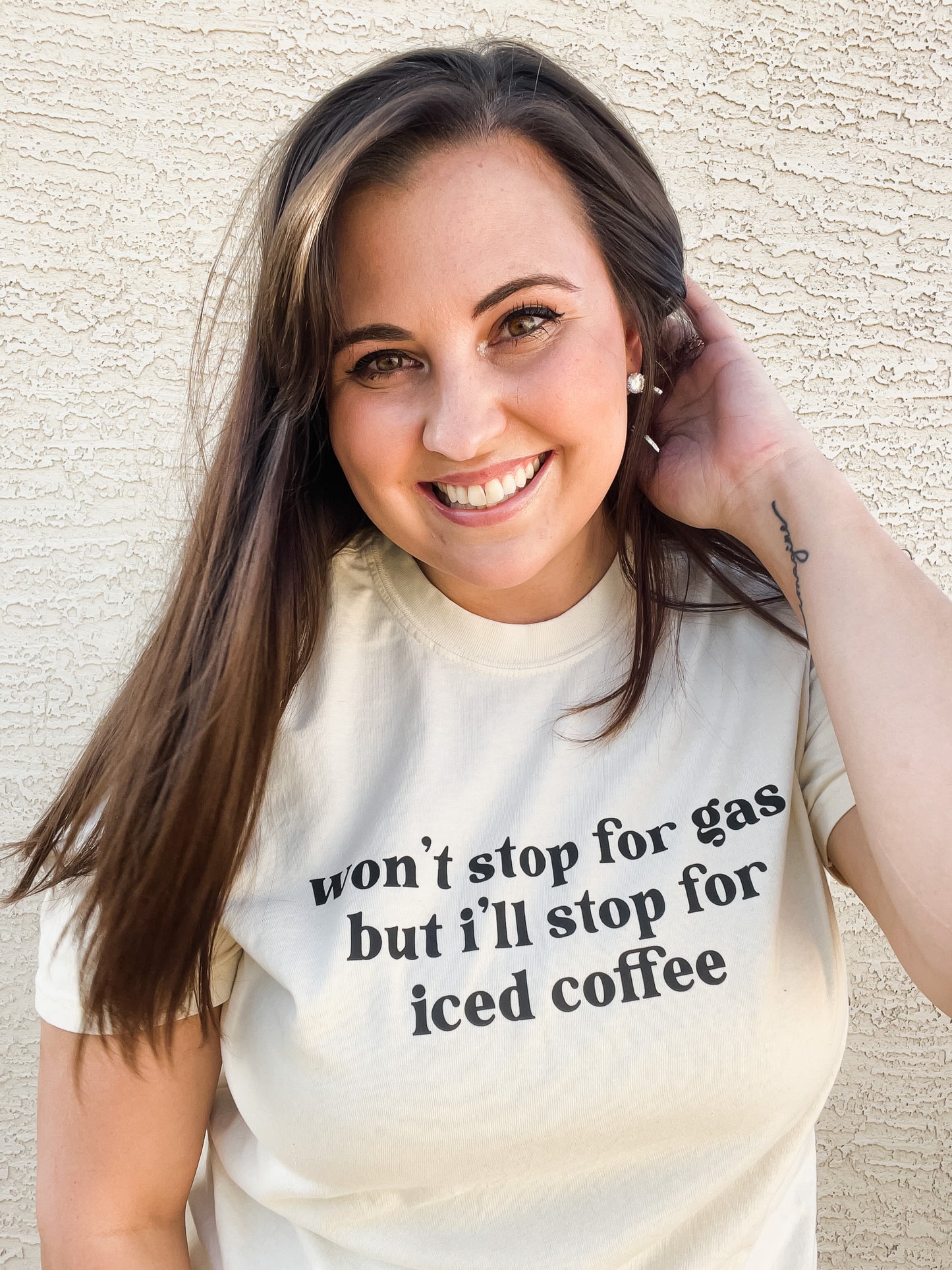 Won’t Stop for Gas But I’ll Stop for Iced Coffee Graphic Tee