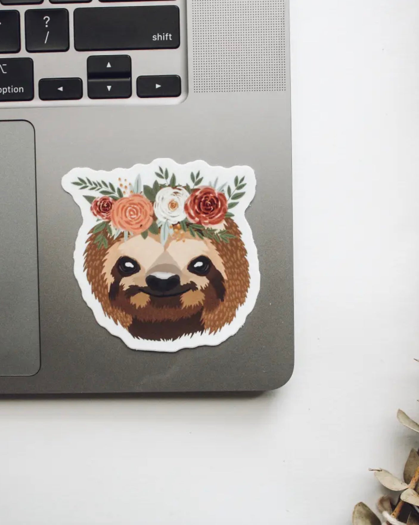 Sloth Floral Crown Sticker