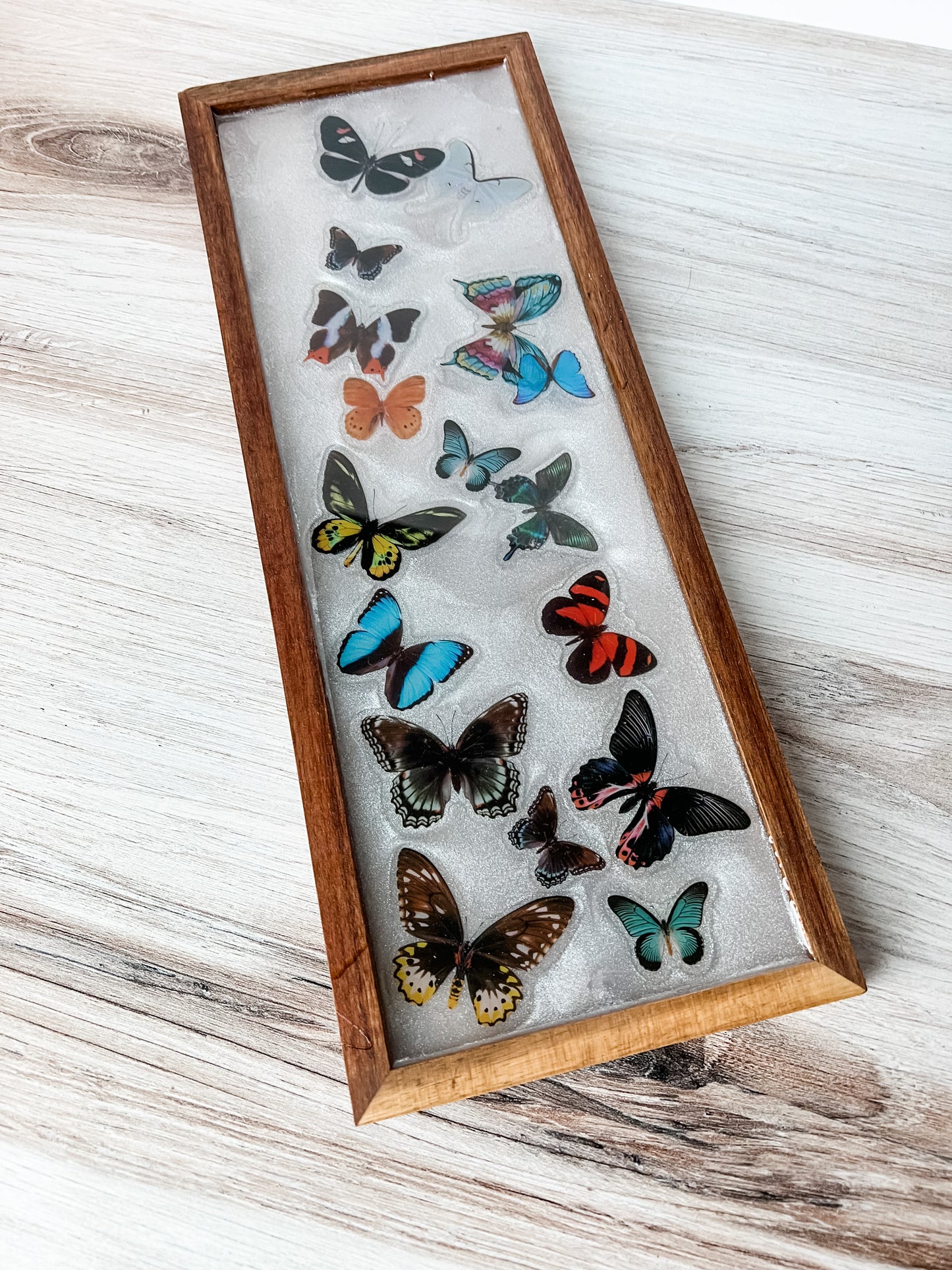 Butterfly Rectangular Resin Tray