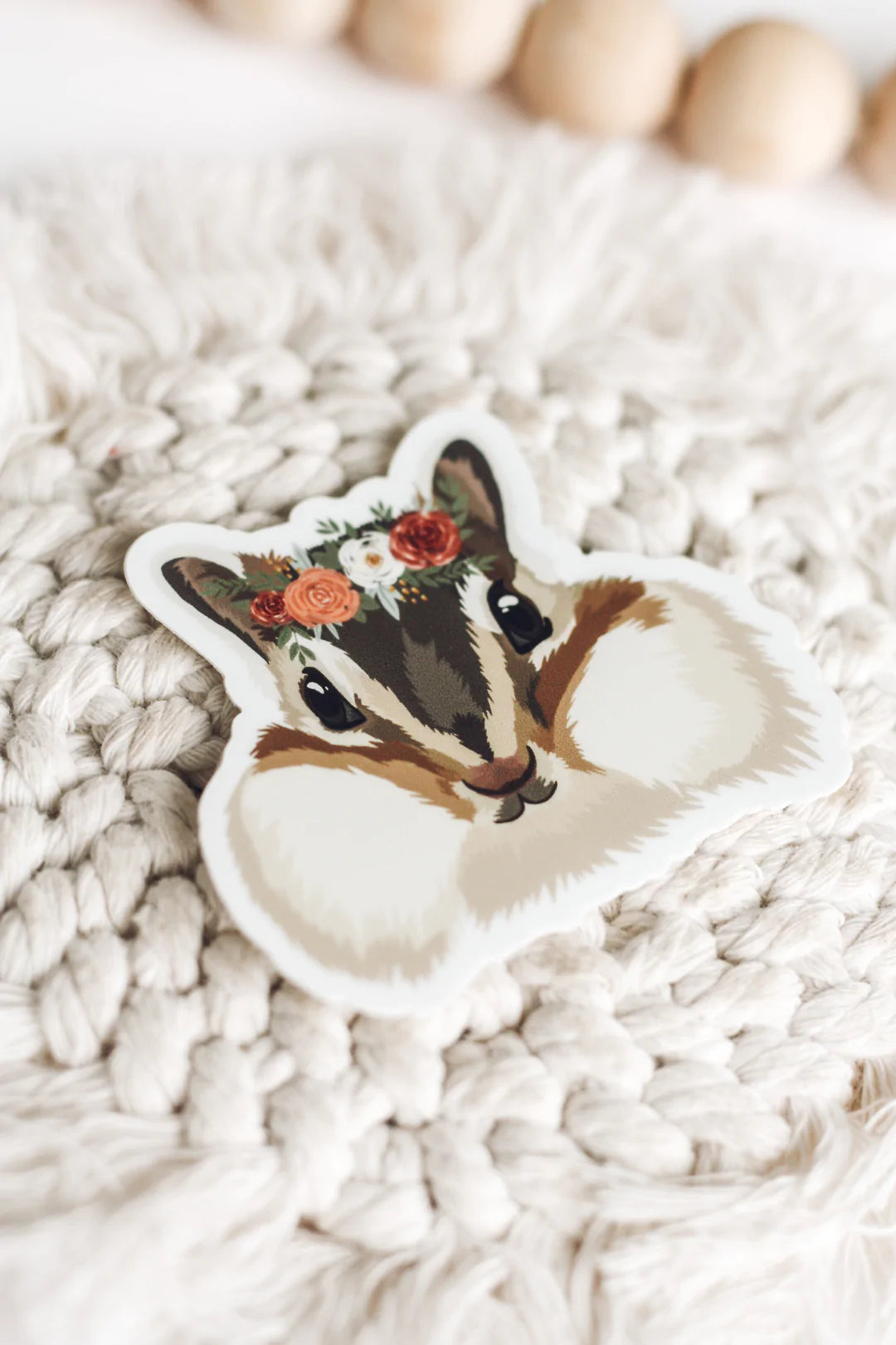 Chipmunk Floral Crown Sticker