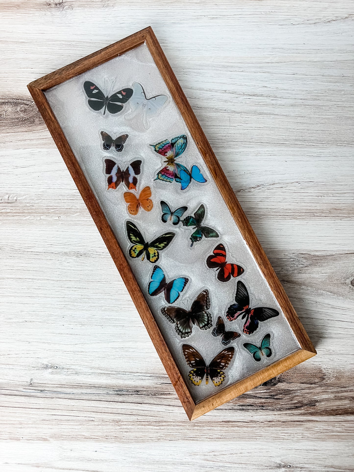 Butterfly Rectangular Resin Tray