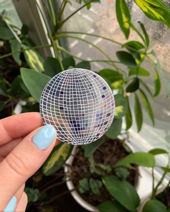 Rainbow Disco Ball Mirrored Sticker